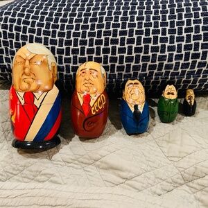F2-Rare Vintage 1980’s Soviet Union Russian Leaders Matryoshka Nesting Dolls